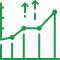 Figura de gráfico de datos aumentando